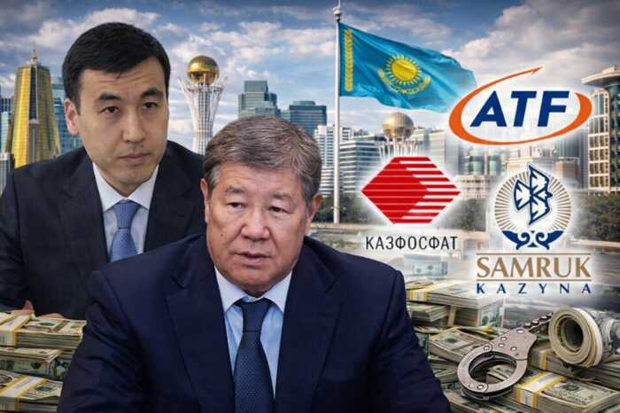 Kazakhstan’s sovereign wealth fund Samruk-Kazyna under Akhmetzhan Yessimov channeled billions in public money into ATFBank controlled by his son-in-law Galimzhan Yessenov
