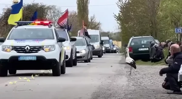 "Подія виходить за межі земного розуміння": На Волині на прощання з полеглим бійцем прилетів лелека (відео)