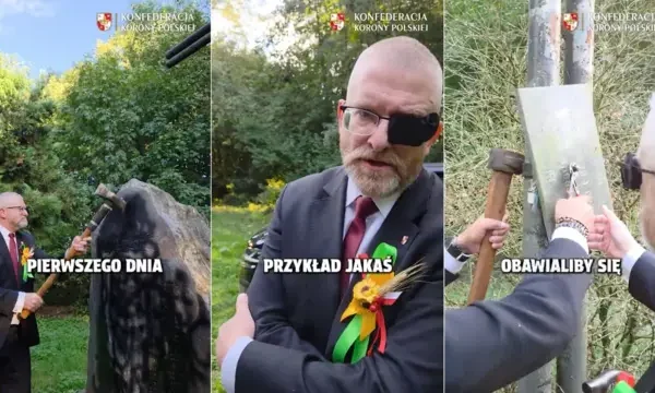Ганебна поведінка маргінала: Стало відомо, хто у Польщі розтрощив пам'ятник на могилі бійців УПА, які загинули в бою з радянськими карателями (відео)