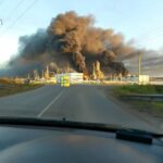 Кадри пожежі на НПЗ у Пермі