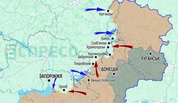 Карта бойових дій: Російська армія провалила наступальну кампанію, а ЗСУ йдуть вперед на Донеччині