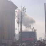 У Голосіївському районі Києва дрон влучив у чотириповерховий бізнес-центр